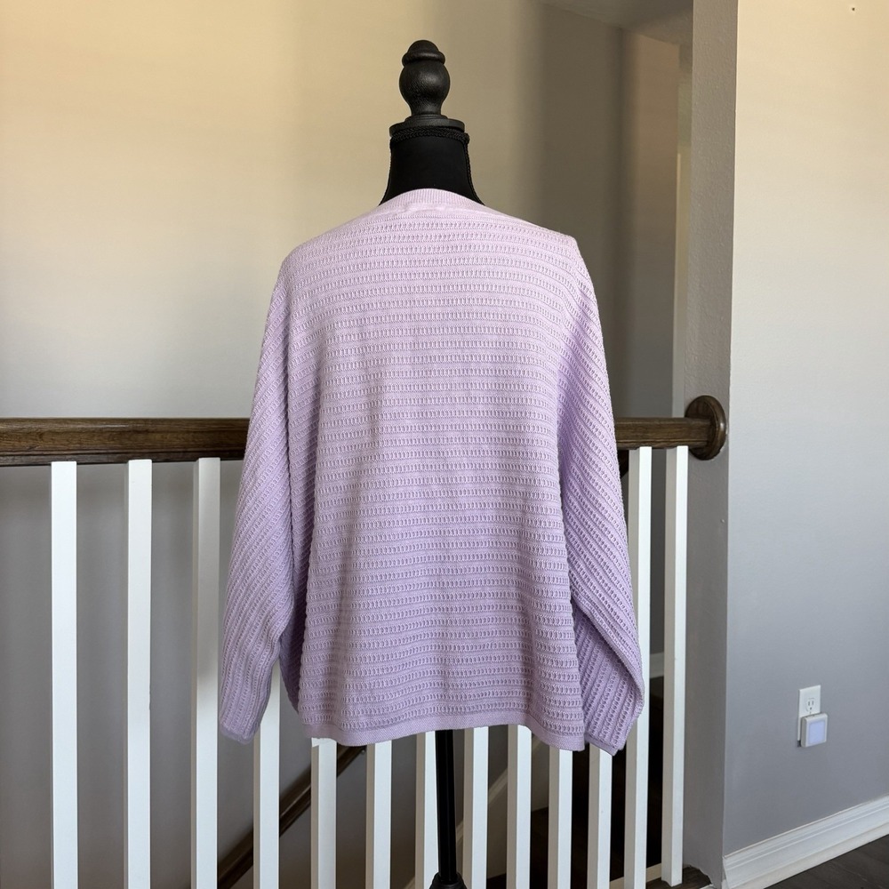Poetry NWT Lavender 100% Organic Cotton Sweater Sz 18 Coastal Boho Minimalist - Picture 3 of 10
